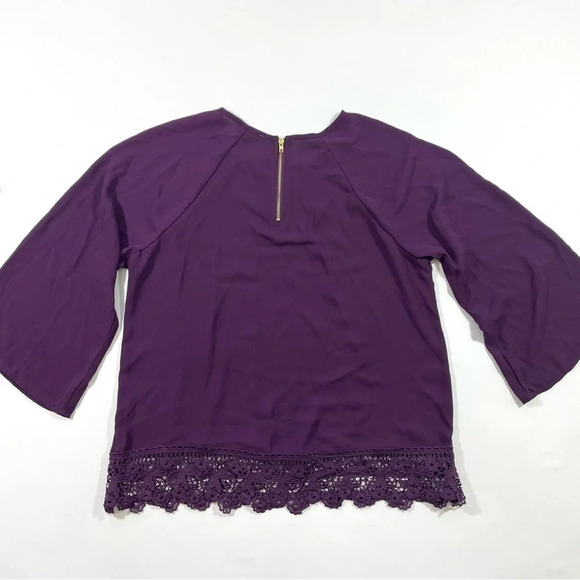 New Papermoon Stitch Fix Crochet Trim Top Purple - Picture 2 of 7
